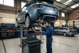 Hybrid servicing for luxury hybrid vehicles at a professional UK automotive workshop