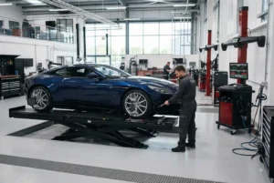 Wheel alignment for precision handling and tyre maintenance on a luxury vehicle