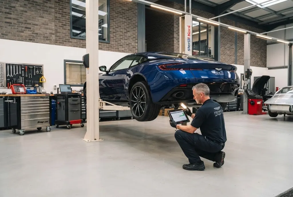 Auto inspection services for premium cars at a specialist automotive workshop