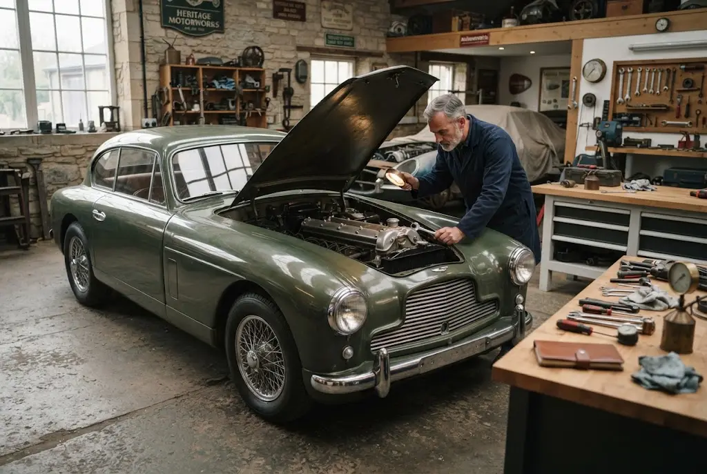 vehicle maintenance for heritage and classic cars in a specialist workshop